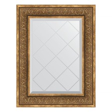 Mirror with engraving in the baguette frame, bronze monogram 101 mm, 59x76 cm