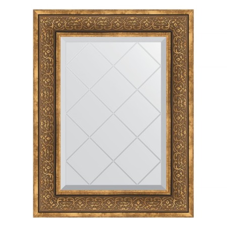 Mirror with engraving in the baguette frame, bronze monogram 101 mm, 59x76 cm