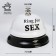 Table Bell "Ring for a Sex", 7.5 x 7.5 x 6 cm, white