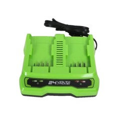 Зарядное устройство Greenworks G24X2UC2, на 2 аккумулятора, 24 В, 2 А, 1.1 кг