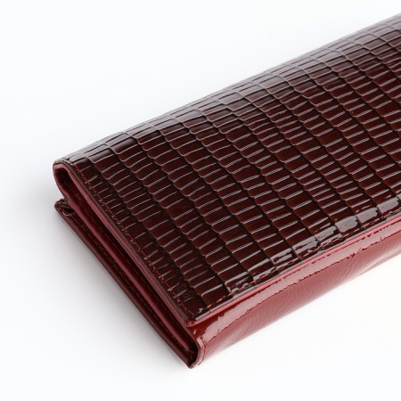 Women's wallet on a magnet, burgundy color-2
