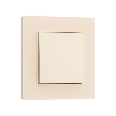 Tot Matte Glass switch, 10 a, 1 cl., Hidden, glass, beige-1