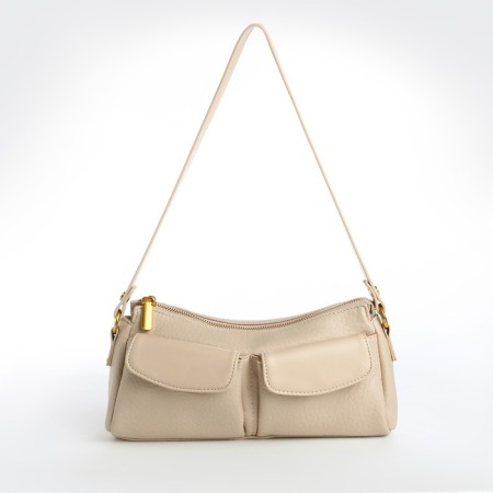 Female bag Textura, average size, beige color