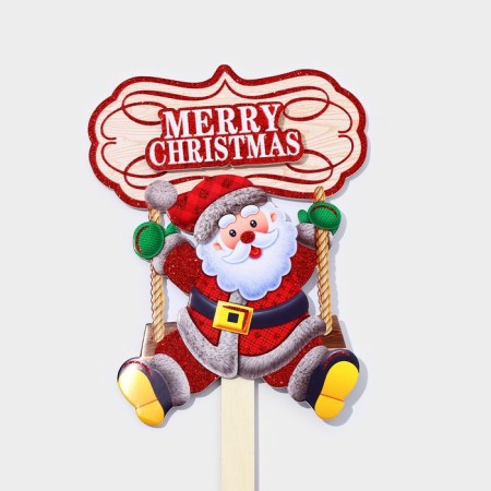 Topper decorative "Santa Claus on a swing" 20.5x71 cm-2