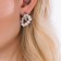 Earrings with the removable element "Transformer" two pearl rings, white color in silver