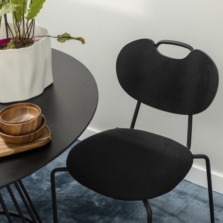 Hillen chair, 565 × 445 × 785 mm, black color-1
