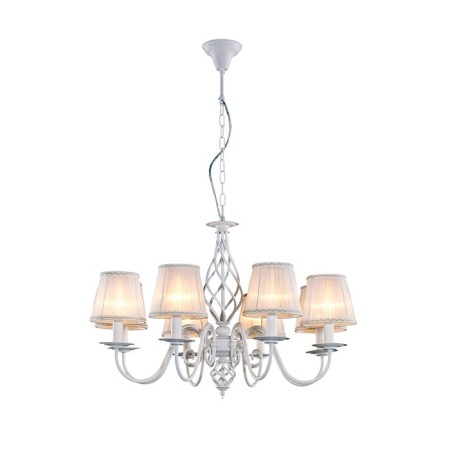 Semeter chandelier, 8x60W E14, white 55x55x170 cm