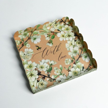 Cookie box, confectionery packaging with PVC lid, "bee", 21 x 21 x 3 cm-3