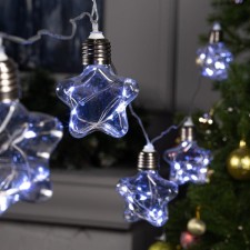 Garland “thread” 3 m with nozzles “star bulbs”, IP20, transparent thread, 80 LED, white glow, 8 modes, 220 V