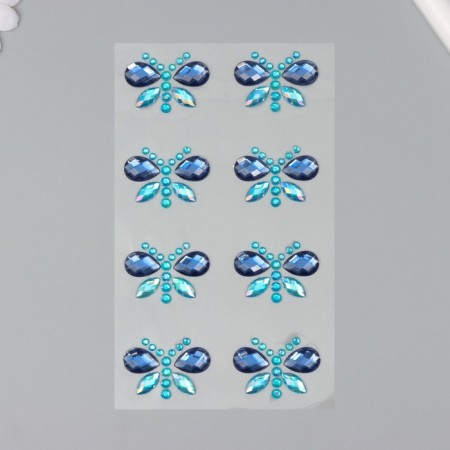 Stick plastic rhinestones "Bright butterflies" mix 10x23 cm-3