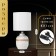 Hand lamp with lampshade Risalux "Charlotte", E14, 40 W, white-black, 13 × 13 × 27 cm