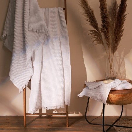 Waffle towel SL Home: BOHO "Blanc de Blanc" 90x150 cm, 100% cotton, 300 g/m2-3