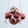 Suspended decor "Puppy on a log", 21x13x18cm