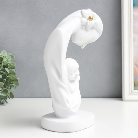 Souvenir Polystone "Mother and Child" White 26x16.5x10 cm-1
