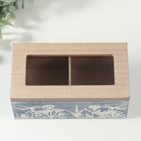 Casket Wood 2 Detroot "Dragonfly and Flowers" Blue 8.8x16.2x7 cm-2