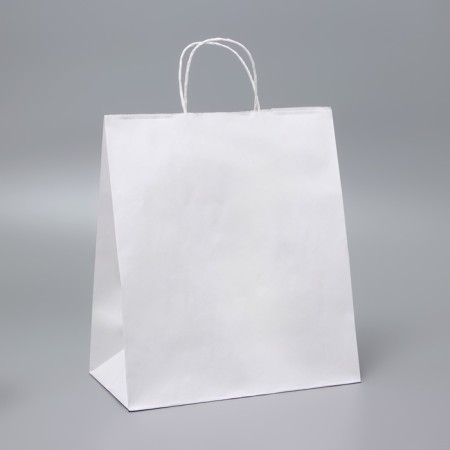 Package Crafts without print, white, twisted pen, 28 x 15 x 32 cm