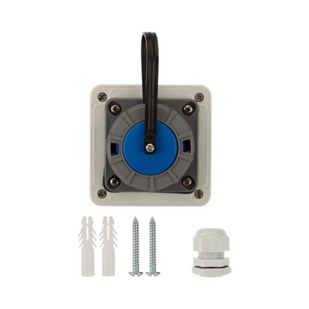Wall moisture -waterproof socket with a lid 16 a, 2p+re, IP68 Rexant-1