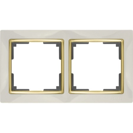 Frame for 2 posts WL03-FRAME-02-VORY-GD, color gold, ivory