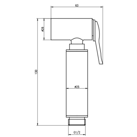 Hygienic watering can Savol SK-PQT01, holder, shower hose 120 cm, chromium-1