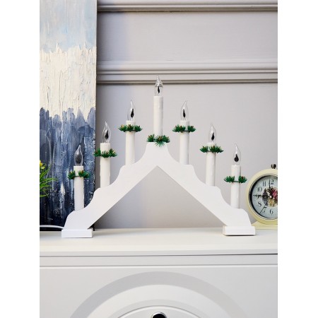 LED figure "Christmas hill" 39.5 × 33 × 5 cm, wood, 220 V, flame effect-6