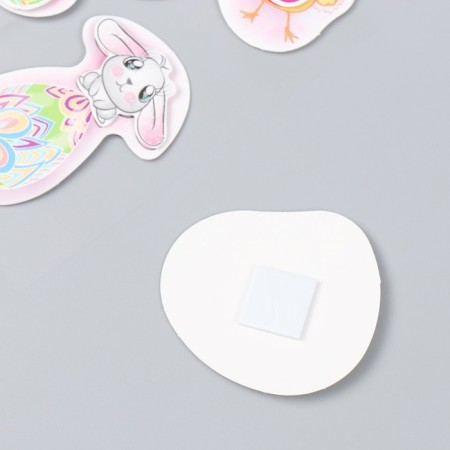 Cardboard sticker 2 layers "Easter bunnies and chickens" 17x12 cm-2