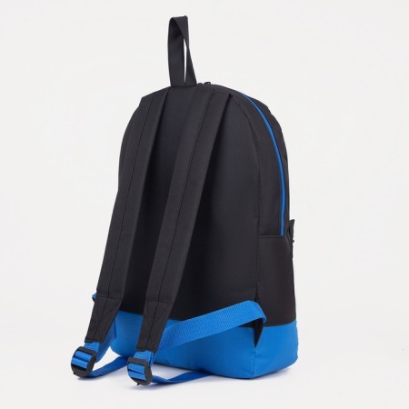 Youth backpack from lightning textiles, external pocket, “ZFTS”, black/blue color-3