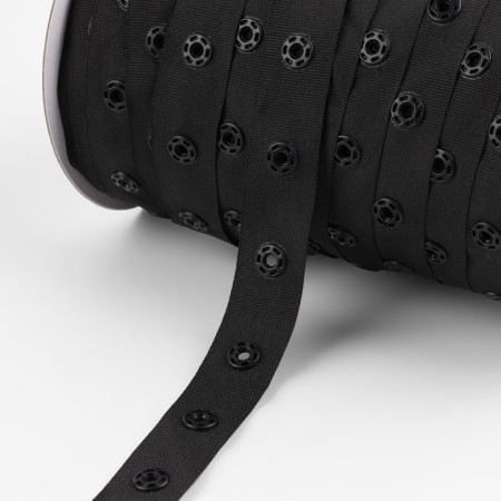Braid with buttons, 25-25 mm, 17 mm × 45 ± 1 m, black color-3