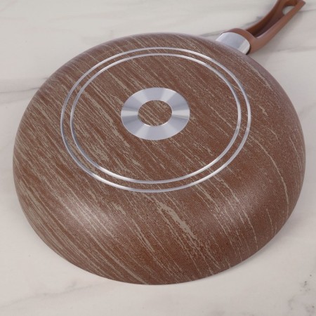 Deep pan Kantry, D = 28 cm, glass cover, plastic handle, anti -stick coating, brown color-2