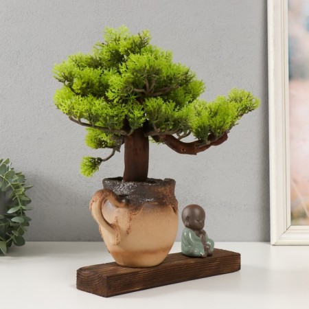 Souvenir tree, porcelain "Little monk under a tree" 31.2x4.5x7.8 cm-1