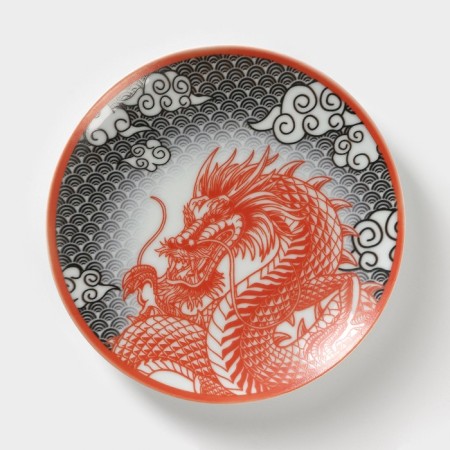 Board "Fiery Serpent", d = 17.5 cm, porcelain