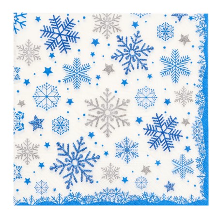 Paper Napkins "Snowflakes", 33x33 cm, set 20 pcs.-2