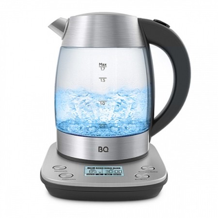 Electric kettle BQ KT1703G, glass, 1.7 l, 2200 watts, black-silver-2