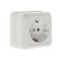 UNIVERSAL Olympus socket, 16 A, single, external, with salary, white