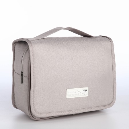 Cosmetic bag classic, 24*10*18, lightning department, hook, gray hook