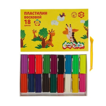 Plasticine wax 18 flowers of 15 g "Kalyak-Malyak", with a stack-5