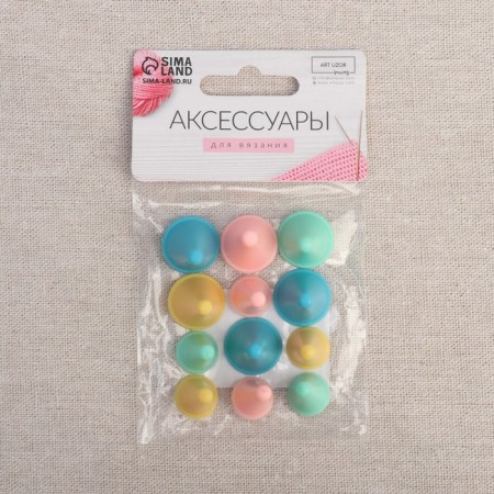 A set of stitches for knitting needles, d = 1.8 / 1.3 cm, 12 pcs, color colorful-3