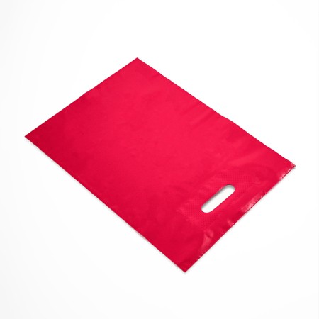 Polyethylene package with a cut handle, pink 30-40 cm, 70 μm-1