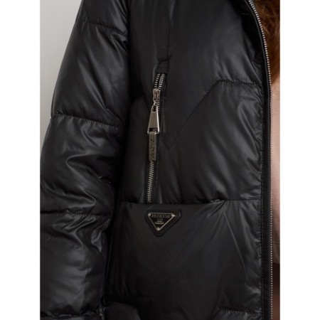 Coat insulated winter female, size 48, black color-13