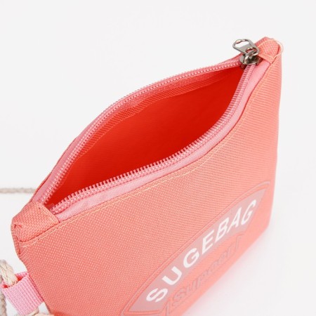 A backpack with a zipper, an outer pocket, a set of a chover, bag, pink color-12