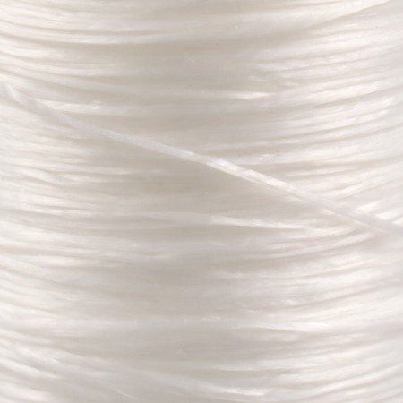 Spandex for working with beads 1 mm, 100 m, rubber, white-1