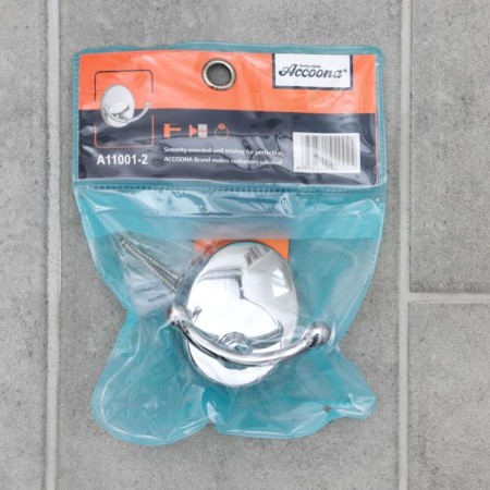 Wall hook, double accoona a11001-2, chromium color-3