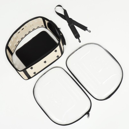 Bag - Animal carrying, folding, transparent, 42 x 32 x 28 cm, beige-13