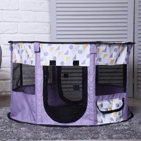 An animals aviary, a tent with a pattern, round, 70 x 40 cm, purple-3