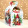 New Year. Gift box New Year's cube maxi "spruce wreath" 15 x 15 x 19 cm.