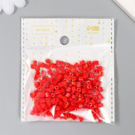 Cube glass 4x4 mm "brightness. Scarlet" set 20 grams-2