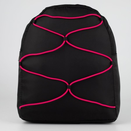 School backpack textile with lacing, black color-5