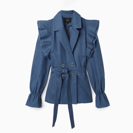 Women's jeans shirt with wax mist, p.46, blue-6