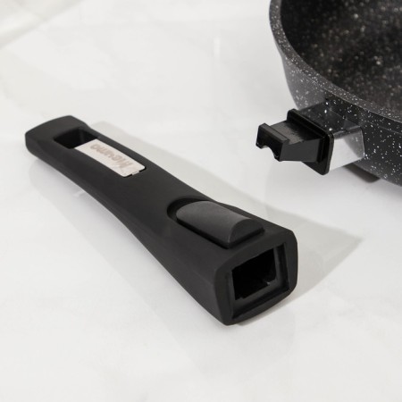 Granite Black Granite Speaking Pro, D = 22 cm, induction, removable handle, anti -stick coating-4