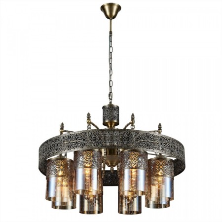 Suspended chandelier Citilux "emir" CL467183, 69x69x54 cm, 8x75W, E27, brown color