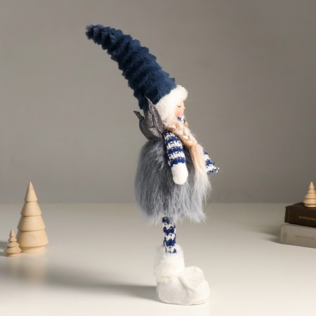 Interior doll "Angel in a gray-blue outfit, silver wings" 44 cm-1